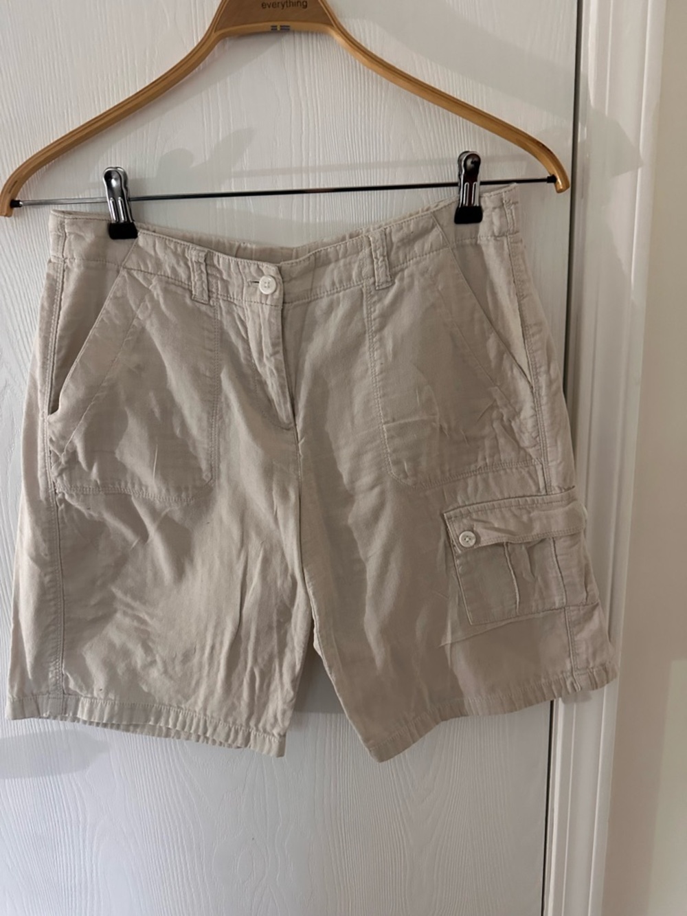 J. Jill Beige Cargo Shorts with Button Flap Pocket